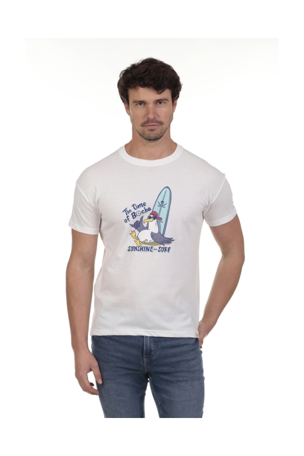 Camiseta Surf Hombre The Time Of Bocha QV1C05 Blanco