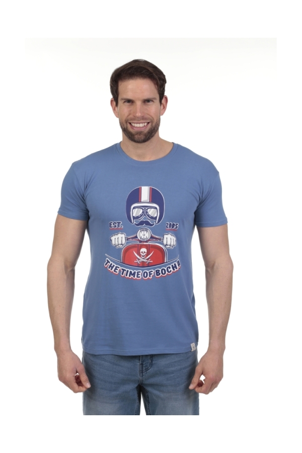 Camiseta Motorino 2005 Hombre The Time Of Bocha QV1C07 Azul.Vin