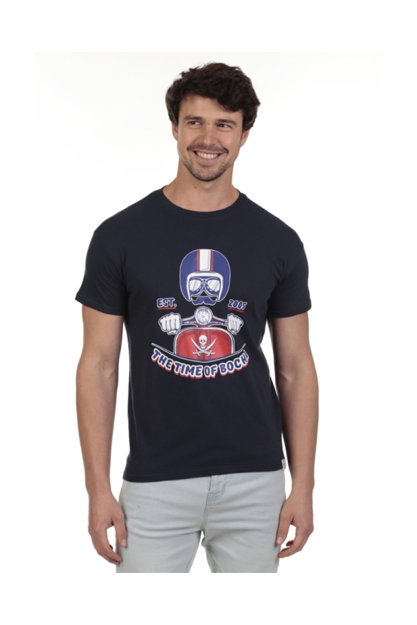 Camiseta Motorino 2005 Hombre The Time Of Bocha QV1C07 Marino