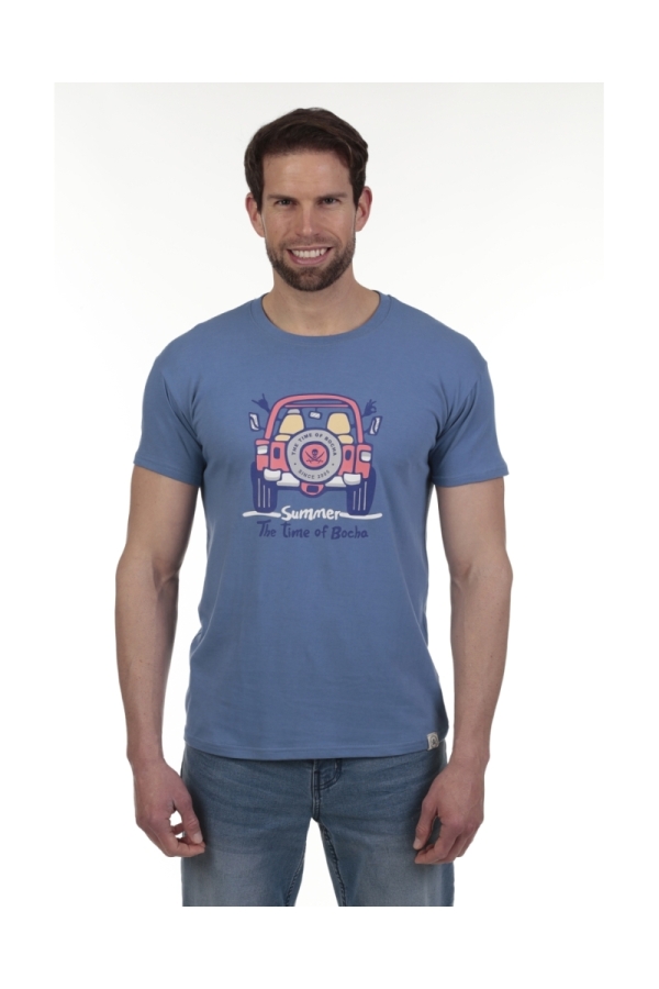 Camiseta 4X4 Hombre The Time Of Bocha QV1C11 Azul.Jea