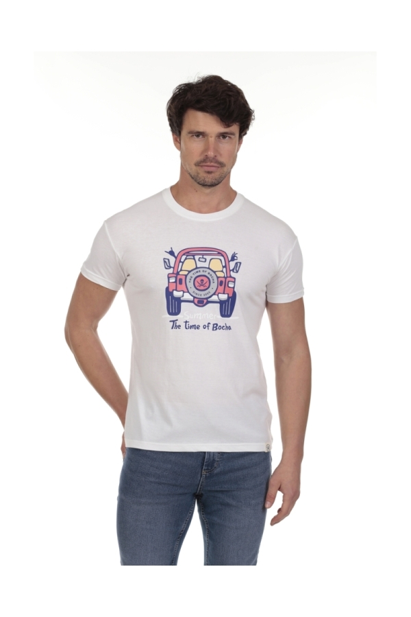 Camiseta 4X4 Hombre The Time Of Bocha QV1C11 Blanco