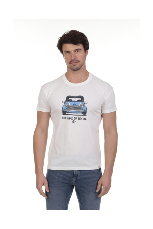 Camiseta Car Hombre The Time Of Bocha QV1C12 Blanco