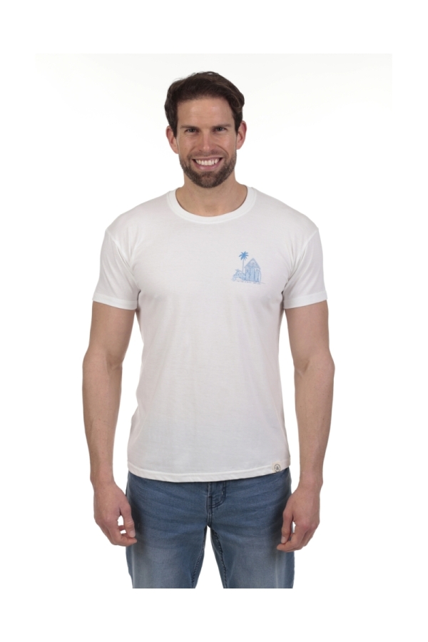 Camiseta Paradise Hombre The Time Of Bocha QV1C17 Blanco