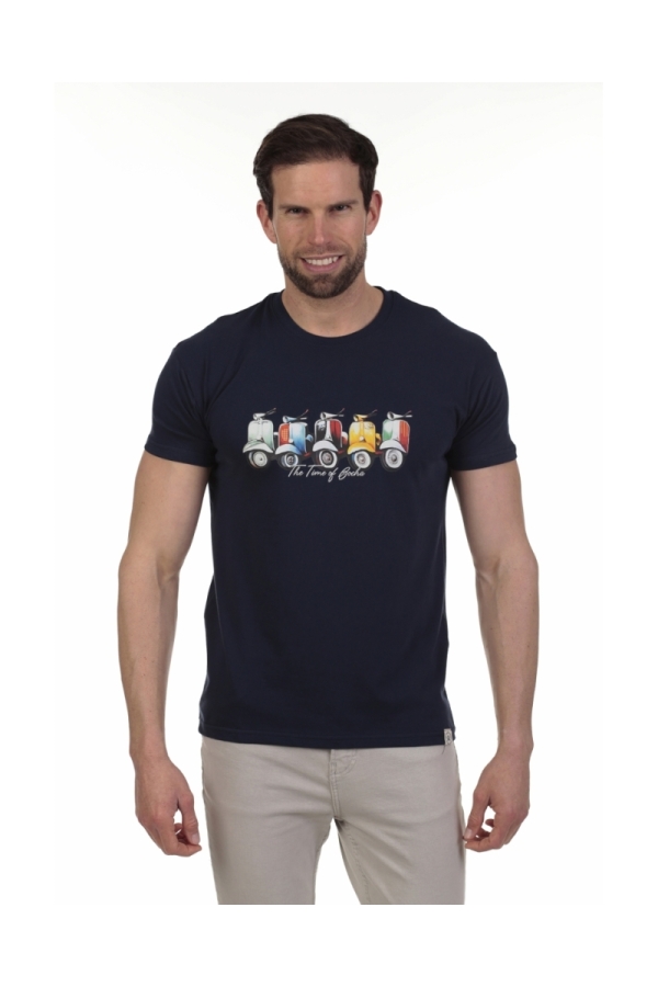 Camiseta Scooters Hombre The Time Of Bocha QV1C19 Marino