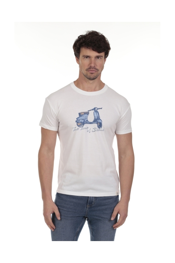 Camista Moto Hombre The Time Of Bocha QV1C20 Blanco