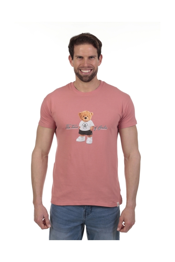 Camiseta Bear Hombre The Time Of Bocha QV1C21 Rosa