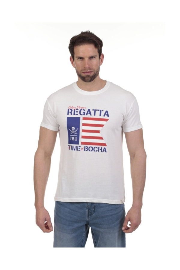 Camiseta Regatta Hombre The Time Of Bocha QV1C23 Blanco