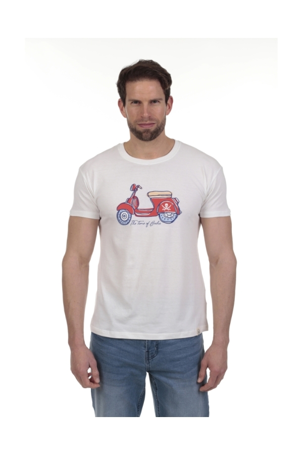 Camiseta Little Moto Hombre The Time Of Bocha QV1C26 Blanco
