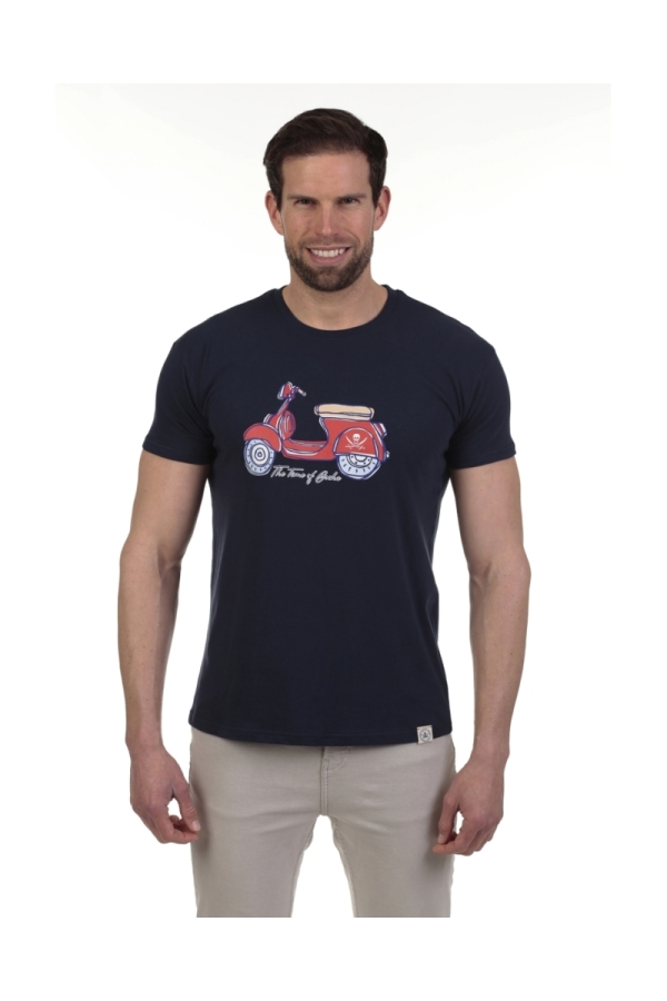 Camiseta Little Moto Hombre The Time Of Bocha QV1C26 Marino