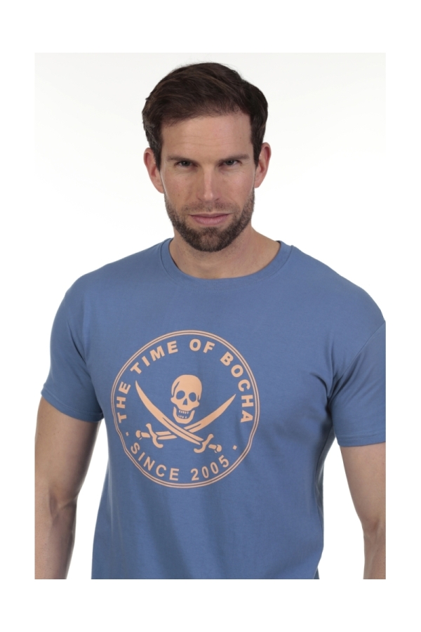 Camiseta Pirata Hombre The Time Of Bocha QV1C40 Azul.Jea