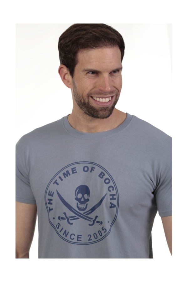 Camiseta Pirata Hombre The Time Of Bocha QV1C40 Azul.Vin