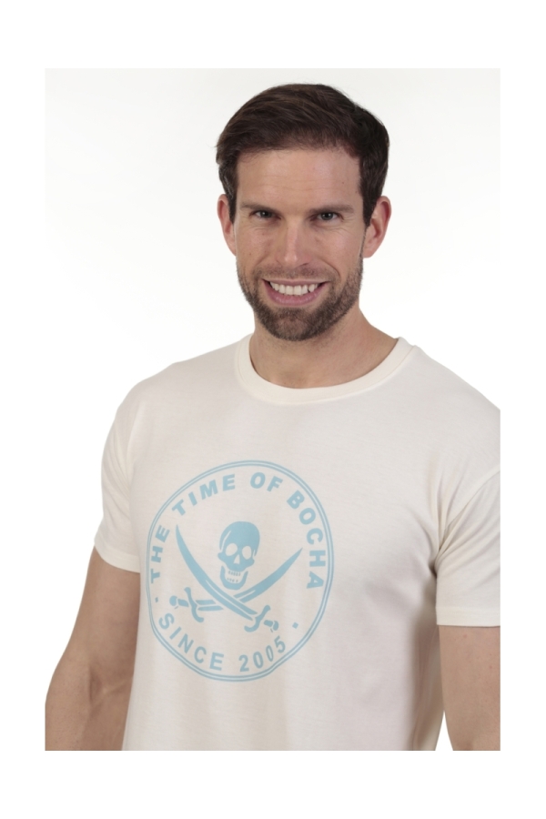 Camiseta Pirata Hombre The Time Of Bocha QV1C40 Bl.Vinta
