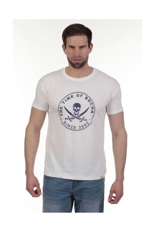 Camiseta Pirata Hombre The Time Of Bocha QV1C40 Blanco