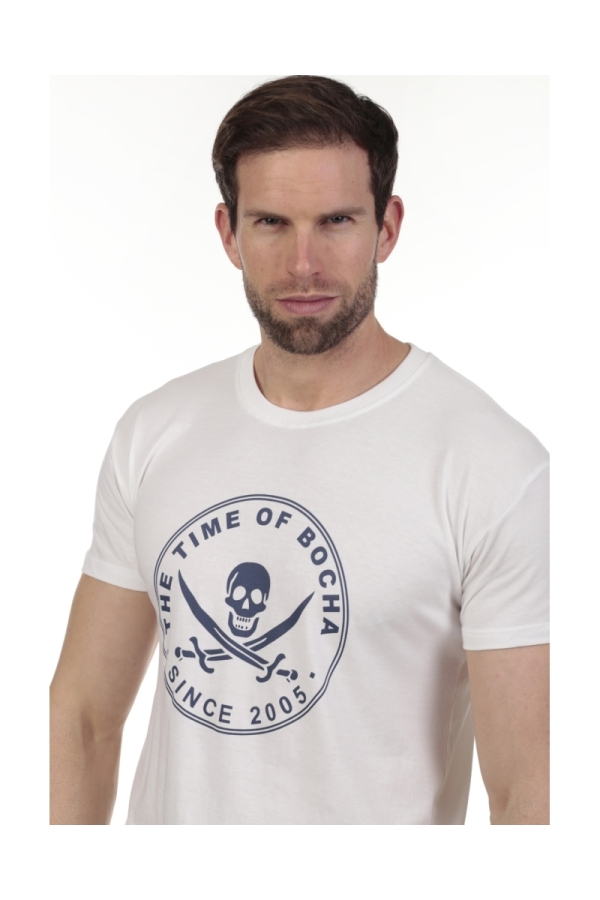 Camiseta Pirata Hombre The Time Of Bocha QV1C40 Blanco