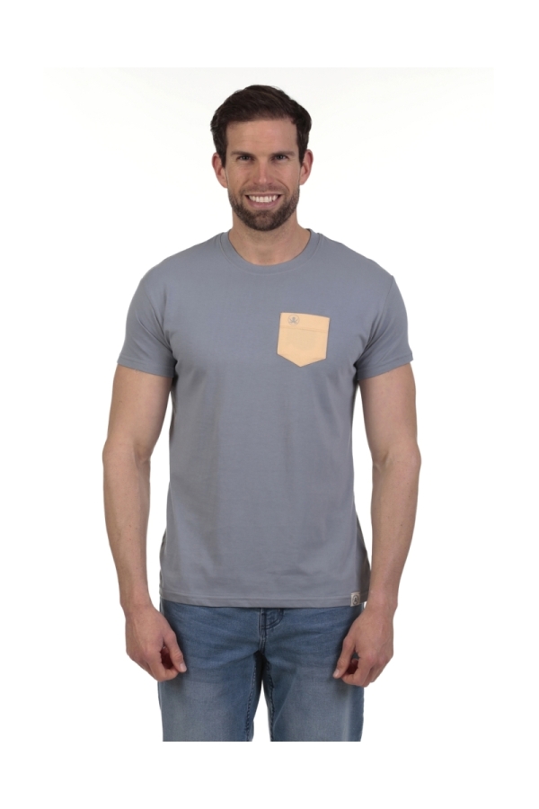Camiseta Bolsillo Hombre The Time Of Bocha QV1C42 Azul.Vin