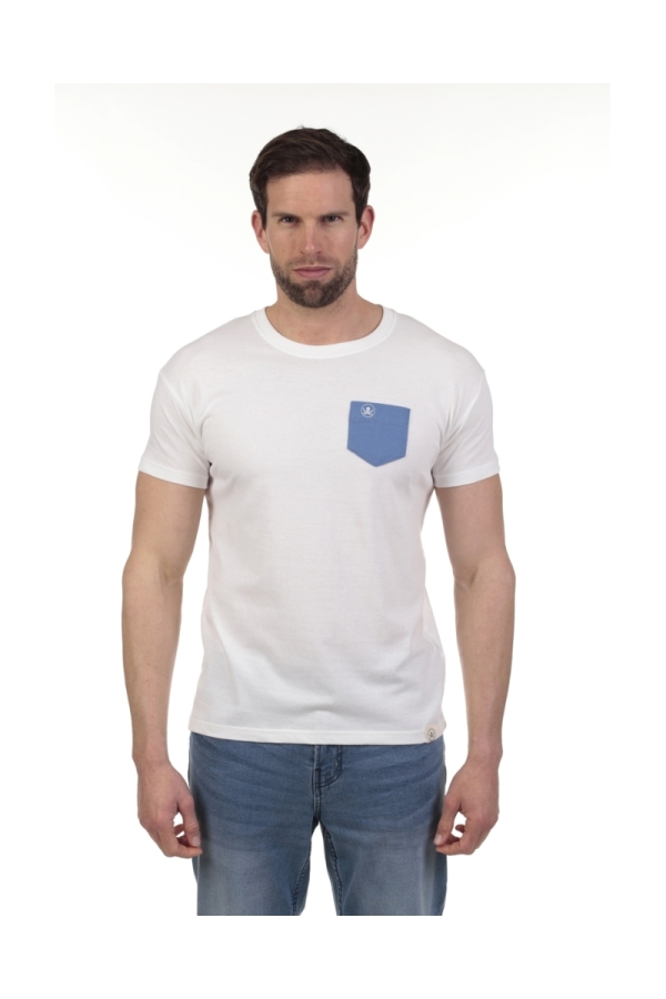 Camiseta Bolsillo Hombre The Time Of Bocha QV1C42 Blanco