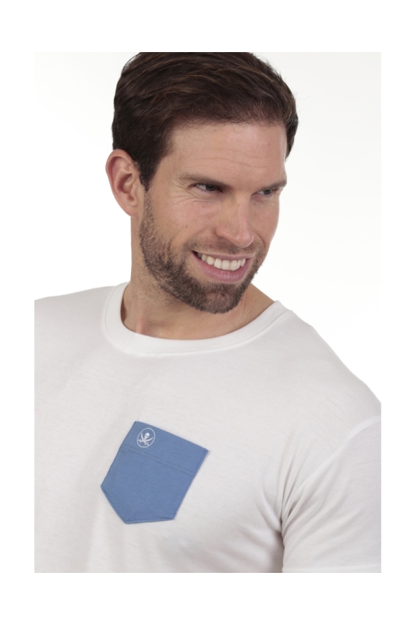 Camiseta Bolsillo Hombre The Time Of Bocha QV1C42 Blanco