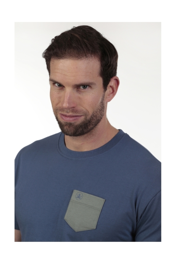 Camiseta Bolsillo Hombre The Time Of Bocha QV1C42 Denim