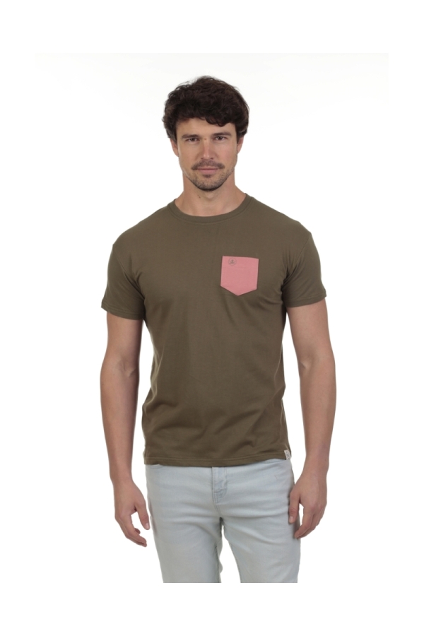 Camiseta Bolsillo Hombre The Time Of Bocha QV1C42 Kaki