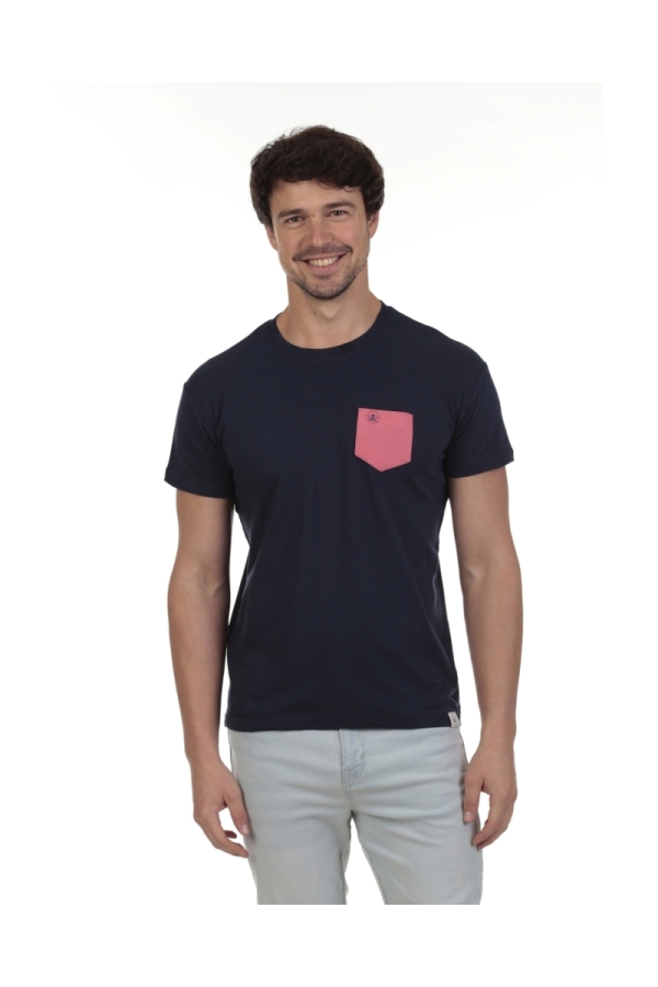 Camiseta Bolsillo Hombre The Time Of Bocha QV1C42 Marino