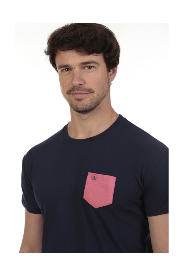 Camiseta Bolsillo Hombre The Time Of Bocha QV1C42 Marino