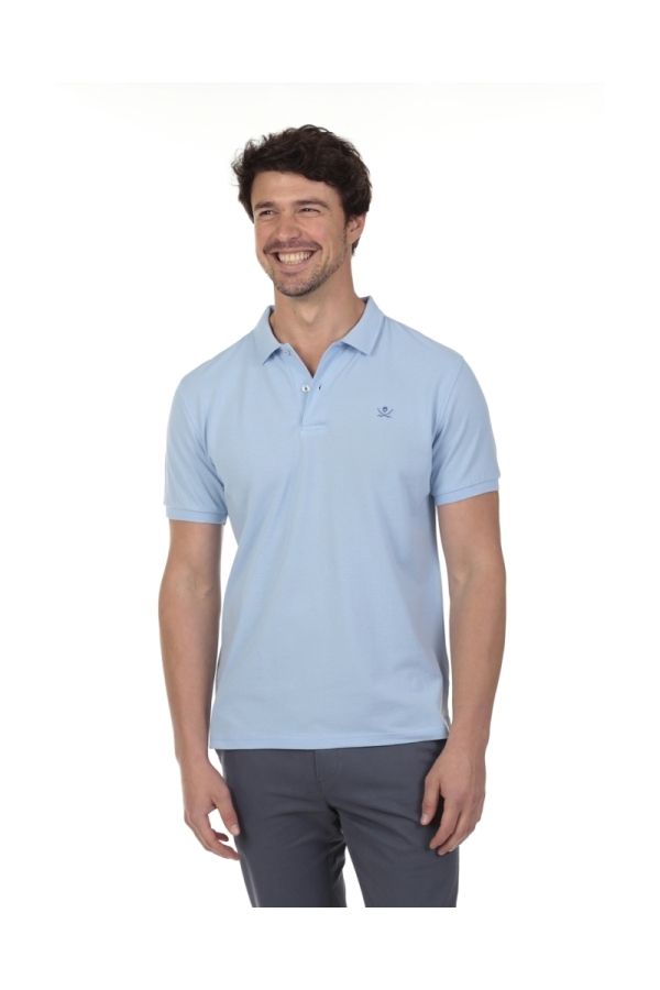 Polo Basico Hombre The Time Of Bocha QV1PBASICO Celeste