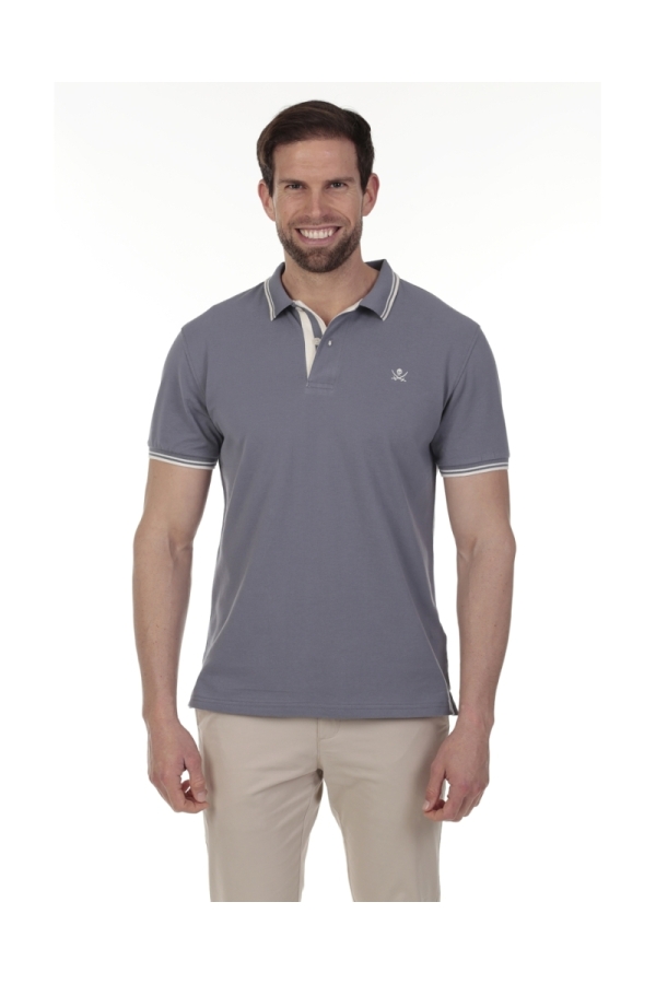 Polo Pirata Hombre The Time Of Bocha QV1PSTRIP Gris