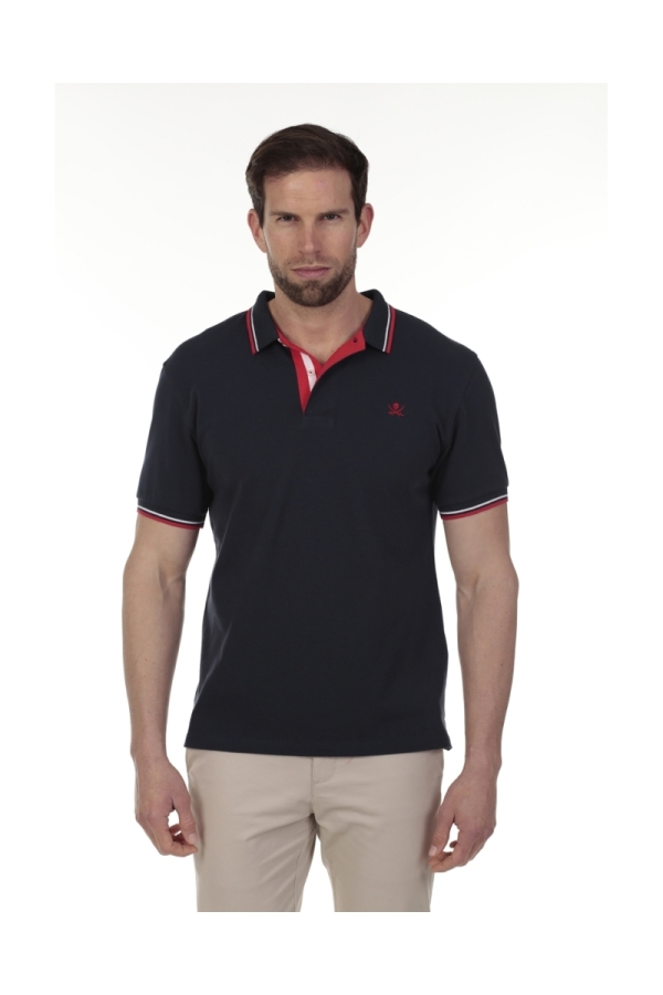 Polo Pirata Hombre The Time Of Bocha QV1PSTRIP Marino