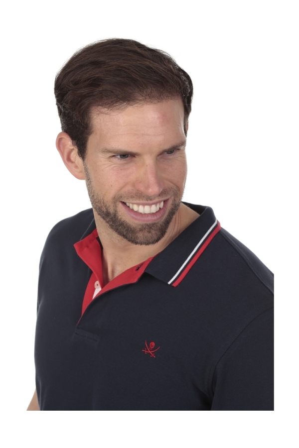 Polo Pirata Hombre The Time Of Bocha QV1PSTRIP Marino