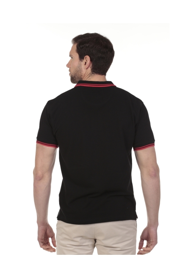 Polo Pirata Hombre The Time Of Bocha QV1PSTRIP Negro