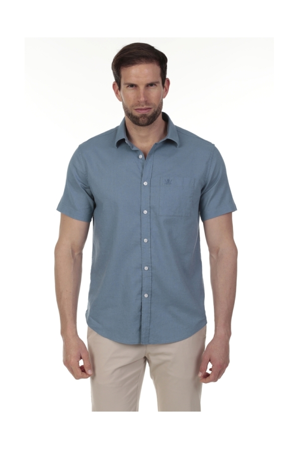 Camisa Lino Manga Corta Hombre The Time Of Bocha QV1CCORTA 804