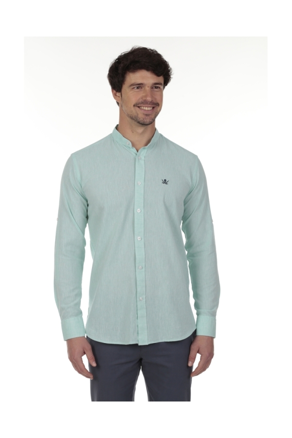 Camisa Lino Cuello Mao Hombre The Time Of Bocha QV1MAO 711