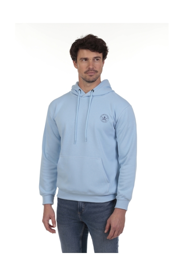 Sudadera Canguro Hombre The Time Of Bocha QV1SCANGU Celeste