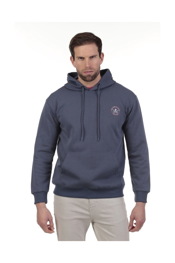 Sudadera Canguro Hombre The Time Of Bocha QV1SCANGU Denim