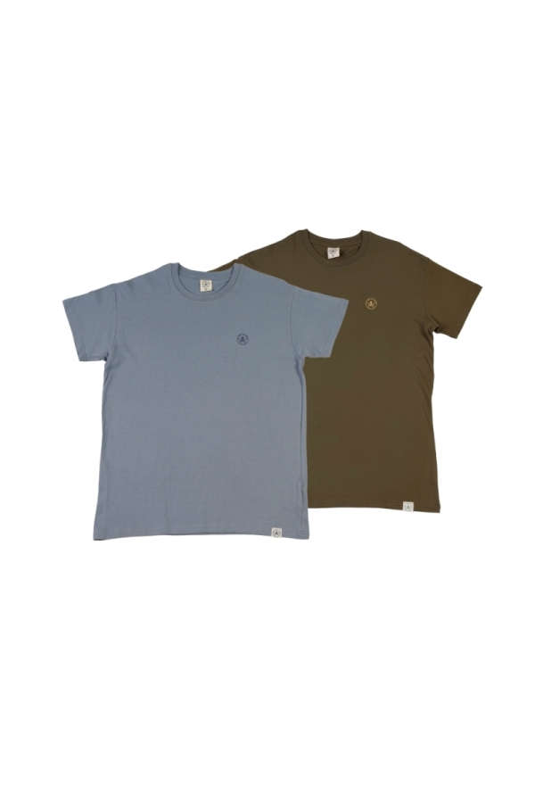 Pack 2 Camisetas Hombre The Time Of Bocha QV1PK.CM Azul.Vin-Kaki 