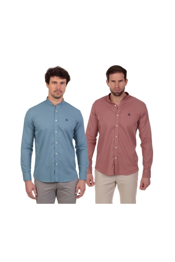Pack 2 Camisas Mao Hombre The Time Of Bocha QV1PK.CS Denim-Rosetta