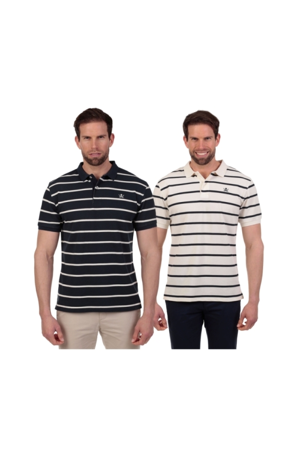 Pack 2 Polos Raya Hombre The Time Of Bocha QV1PK.PL Marino-Beige