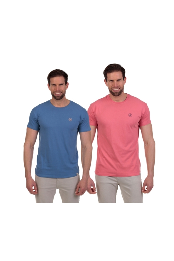 Pack 2 Camisetas Hombre The Time Of Bocha QV1PK.CM Azul-Coral