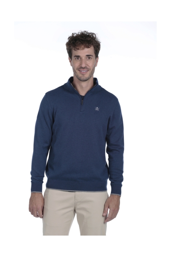 Jersey Media Cremallera Hombre The Time Of Bocha QI1JCREMA Azul