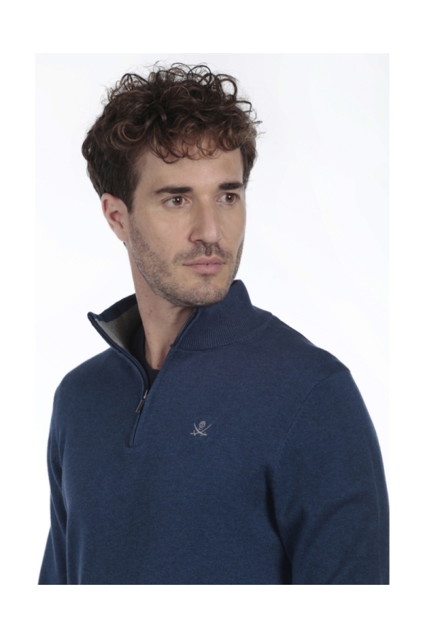 Jersey Media Cremallera Hombre The Time Of Bocha QI1JCREMA Azul