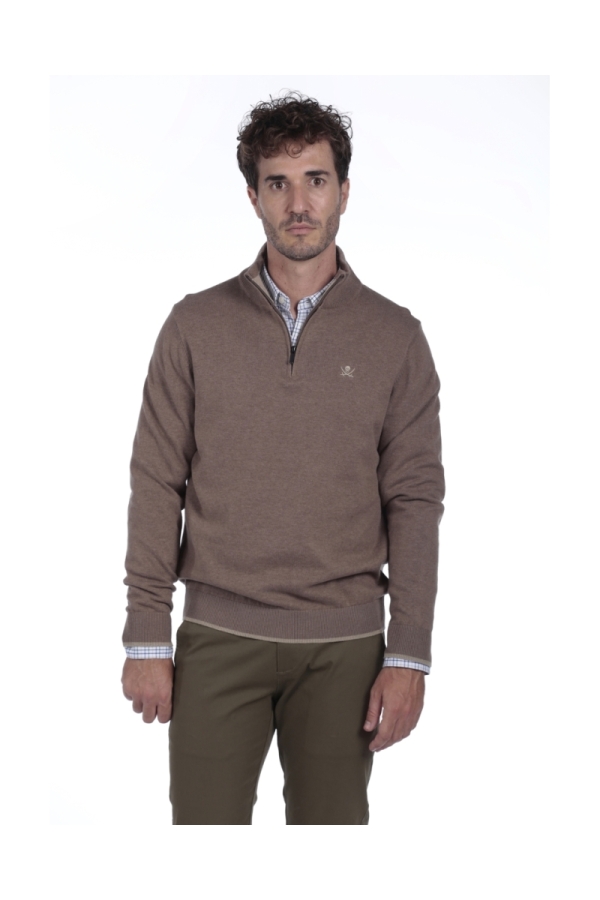 Jersey Media Cremallera Hombre The Time Of Bocha QI1JCREMA Camel