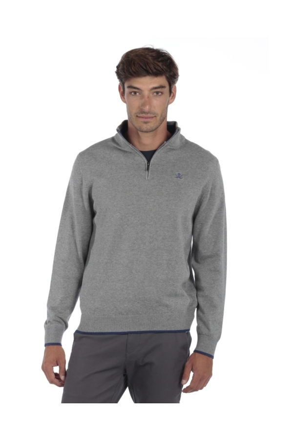 Jersey Media Cremallera Hombre The Time Of Bocha QI1JCREMA Gris.Med