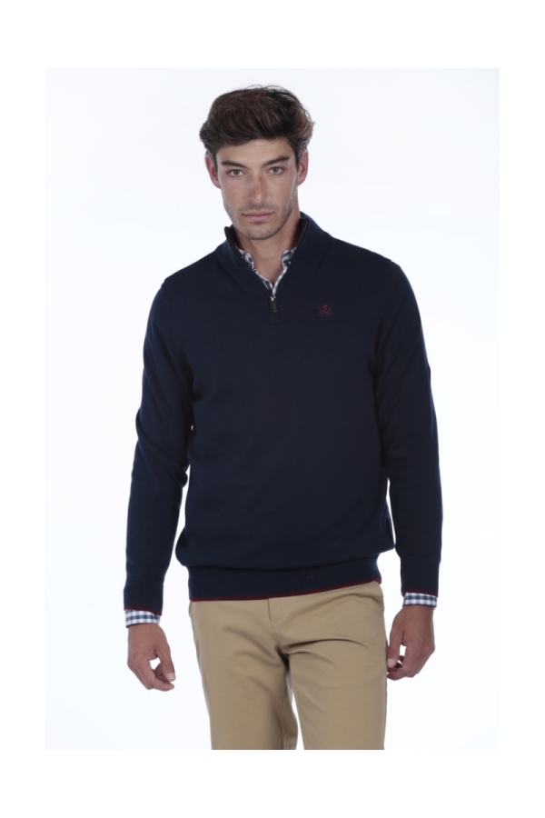 Jersey Media Cremallera Hombre The Time Of Bocha QI1JCREMA Marino