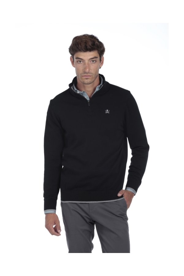 Jersey Media Cremallera Hombre The Time Of Bocha QI1JCREMA Negro