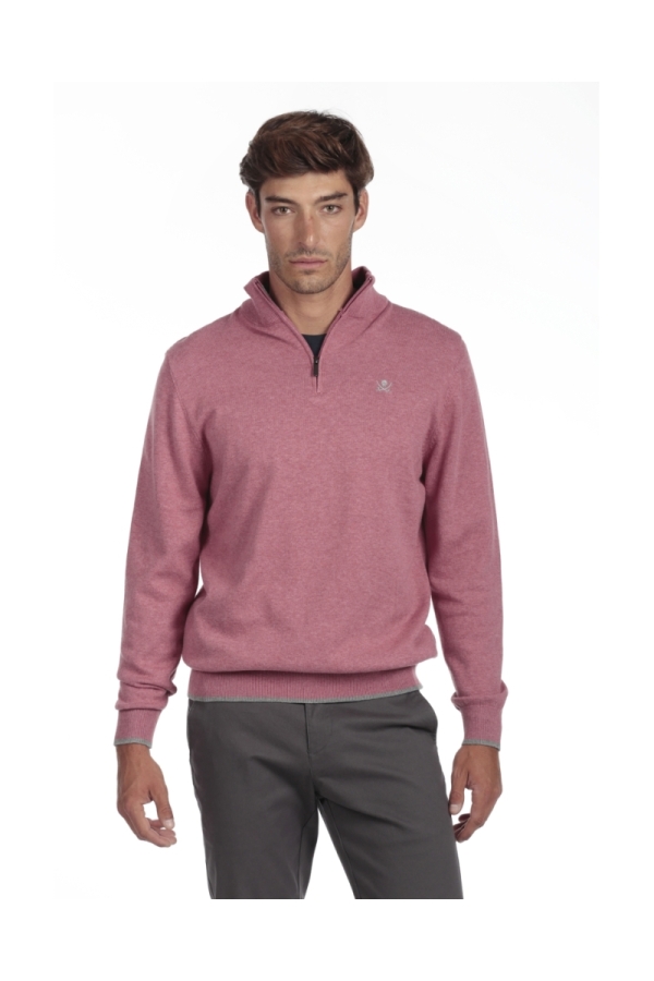 Jersey Media Cremallera Hombre The Time Of Bocha QI1JCREMA Rosa