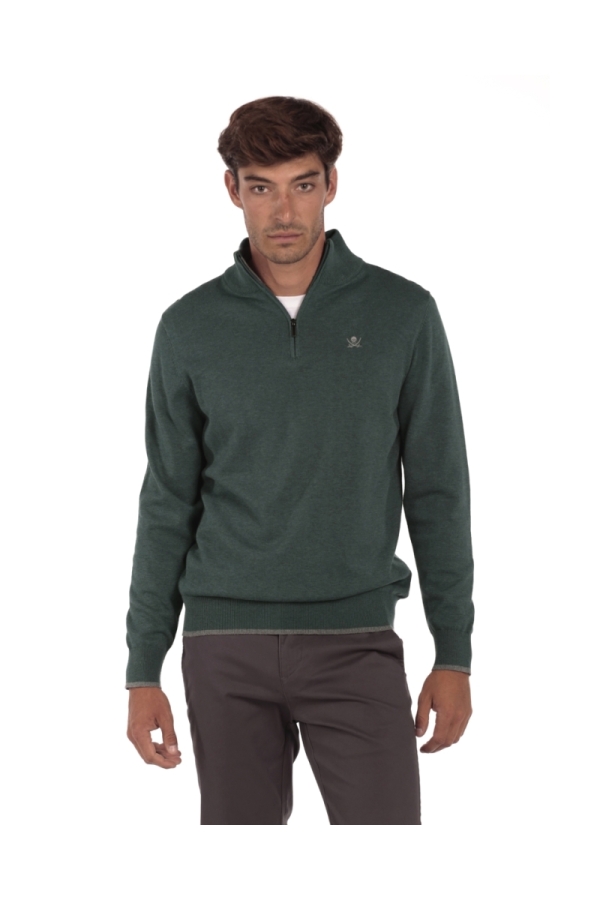 Jersey Media Cremallera Hombre The Time Of Bocha QI1JCREMA Verde