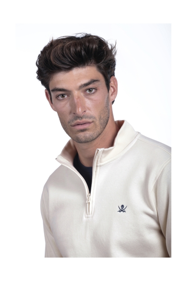 Sudadera Media Cremallera Hombre The Time Of Bocha QI1S02 Beige