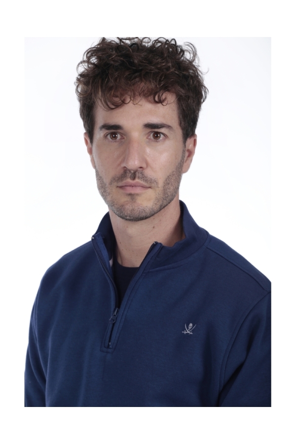 Sudadera Media Cremallera Hombre The Time Of Bocha QI1S02 Denim