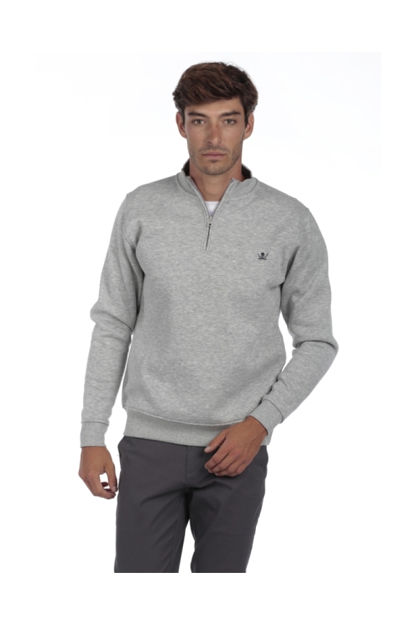 Sudadera Media Cremallera Hombre The Time Of Bocha QI1S02 Gris