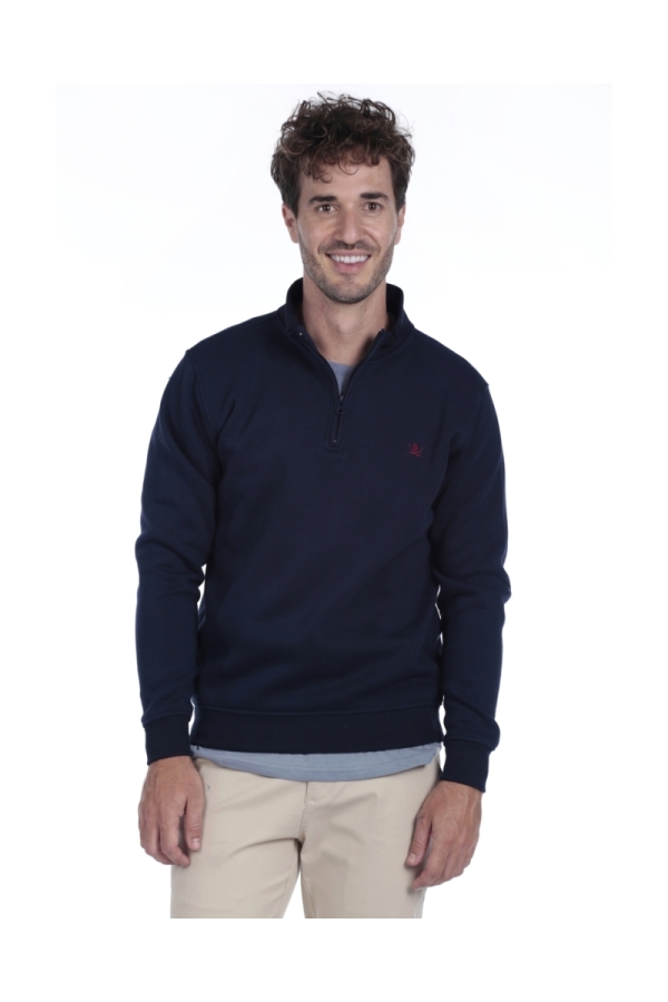Sudadera Media Cremallera Hombre The Time Of Bocha QI1S02 Marino